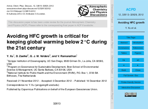 (PDF) Avoiding HFC growth is critical for keeping global warming below ...