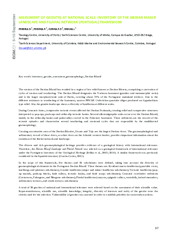 (PDF) Assessment of geosites at national scale: inventory of the ...