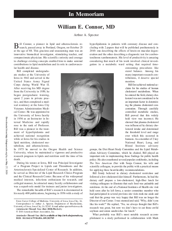 (PDF) William E. Connor, MD | Arthur Spector - Academia.edu