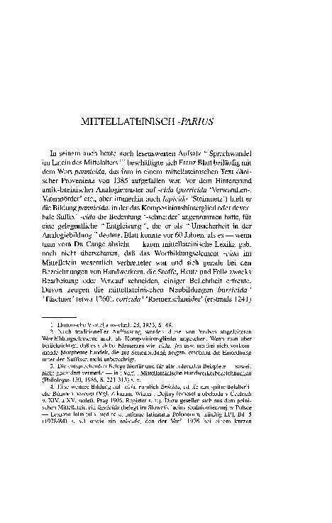 (PDF) Mittellateinisch -parius