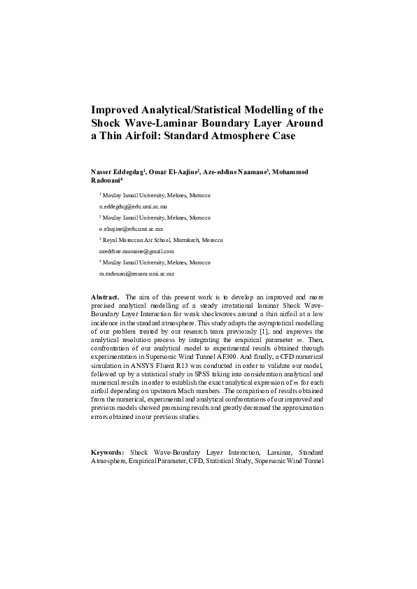 (PDF) Improved Analytical/Statistical Modelling of the Shock Wave ...