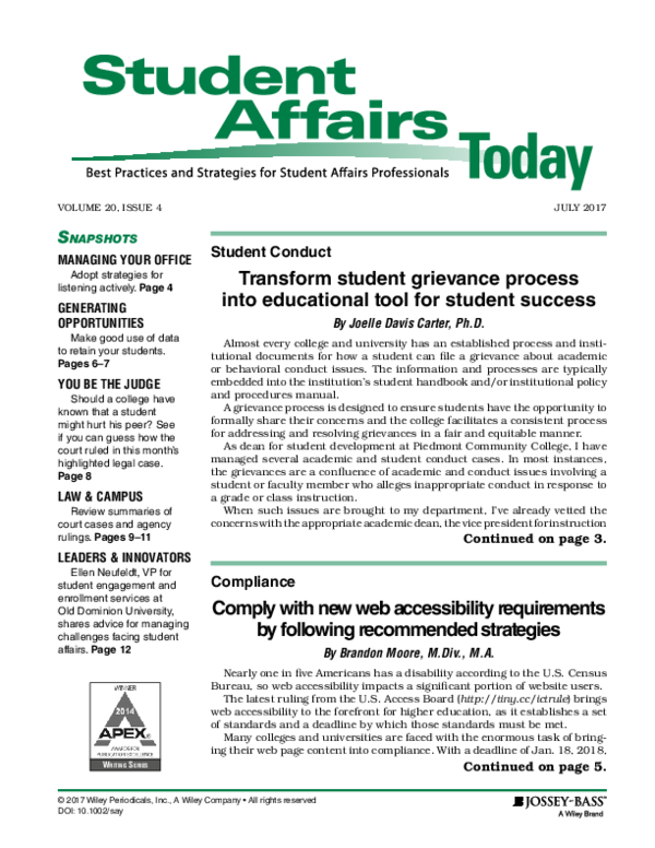(PDF) Transform student grievance process into educational tool for ...