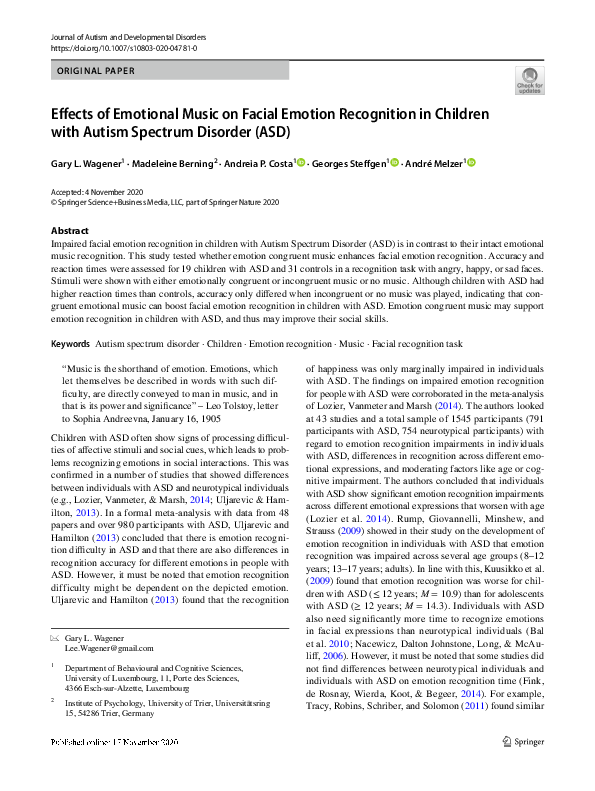 (PDF) Effects of Emotional Music on Facial Emotion Recognition in ...