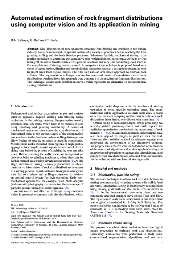 (PDF) Automated estimation of rock fragment distributions using ...