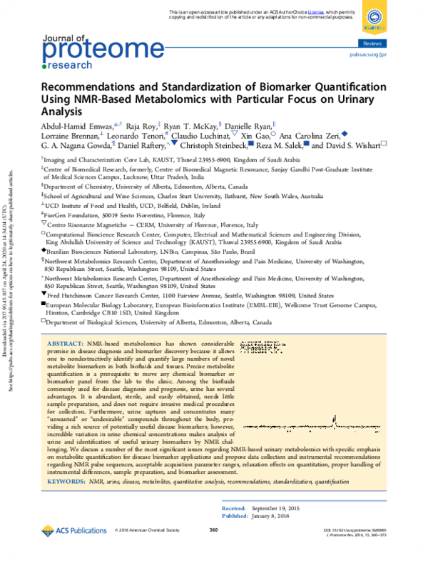 (PDF) Recommendations and Standardization of Biomarker Quantification ...