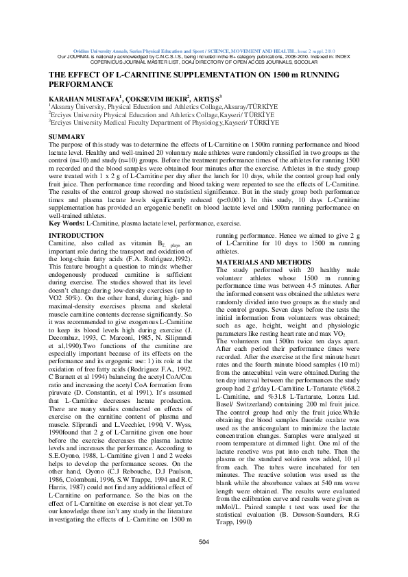 l-carnitine running performance The Role of L-Carnitine in Distance Athletes main image 1