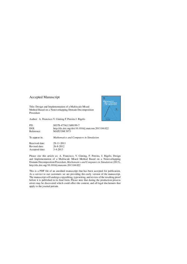 (PDF) Design and implementation of a multiscale mixed method based on a ...