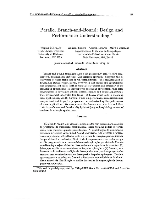 (PDF) Parallel Branch-and-Bound: Design and Performance Understanding
