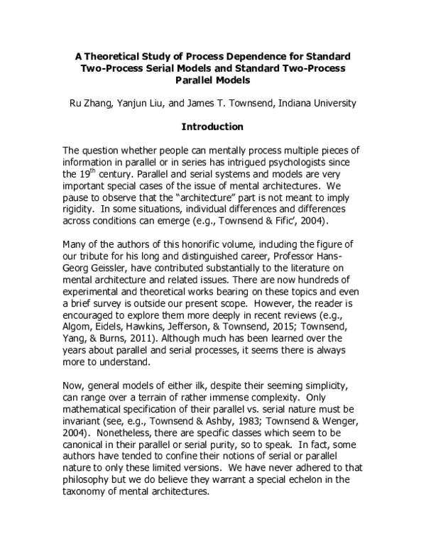 (PDF) A Theoretical Study of Process Dependence for Standard Two ...