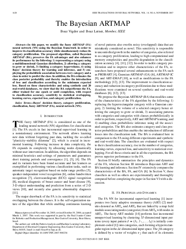 (PDF) The Bayesian ARTMAP