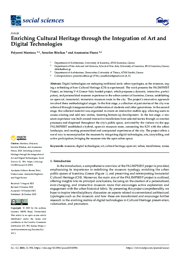 (PDF) Enriching Cultural Heritage through the Integration of Art and ...