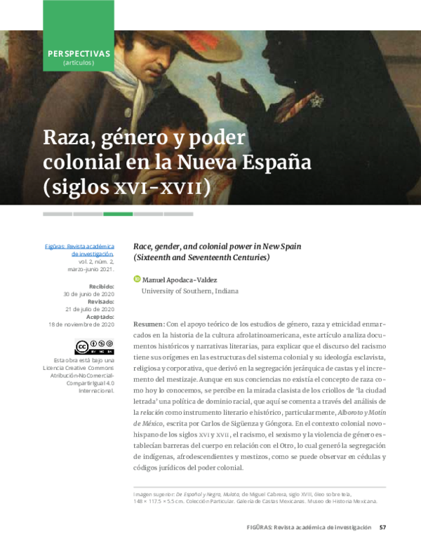 (PDF) Raza, género y poder colonial en la Nueva España (Siglos XVI-XVII)