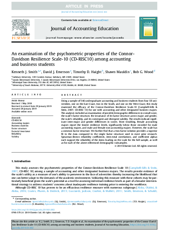 (PDF) An examination of the psychometric properties of the Connor ...