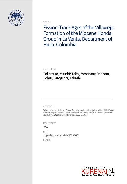 (PDF) FissionTrack Ages of the Villavieja Formation of the Miocene