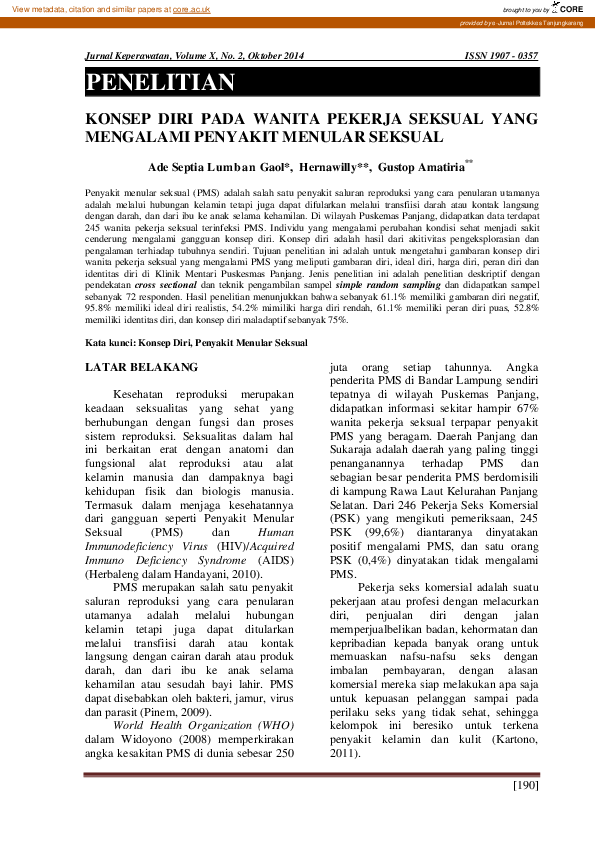 (PDF) Konsep Diri Pada Wanita Pekerja Seksual Yang Mengalami Penyakit