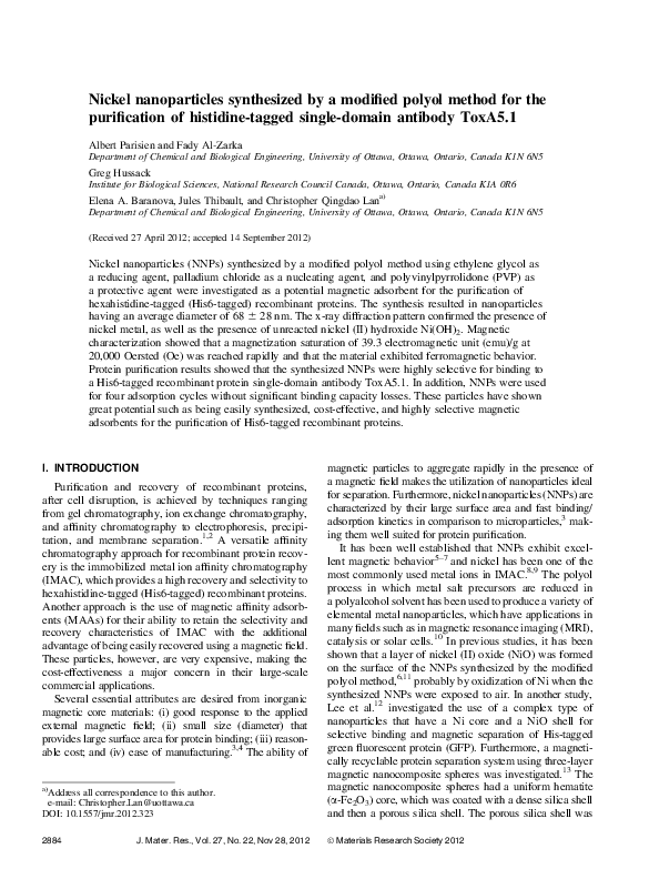 (PDF) Nickel nanoparticles synthesized by a modified polyol method for ...