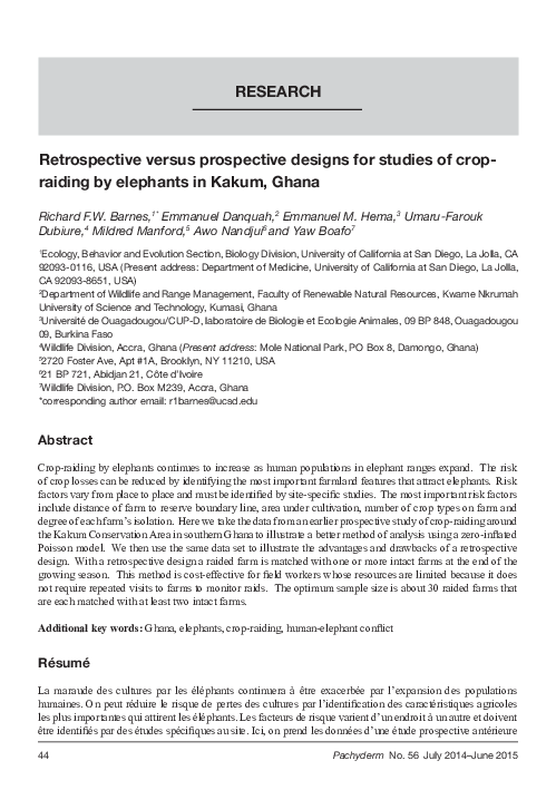 (PDF) Retrospective versus prospective designs for studies of crop ...