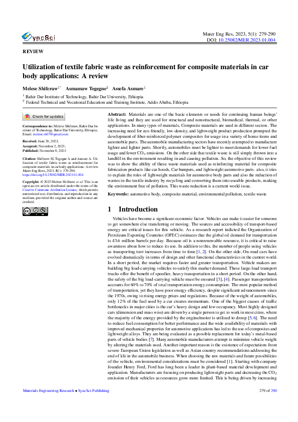 (PDF) Utilization of textile fabric waste as reinforcement for
