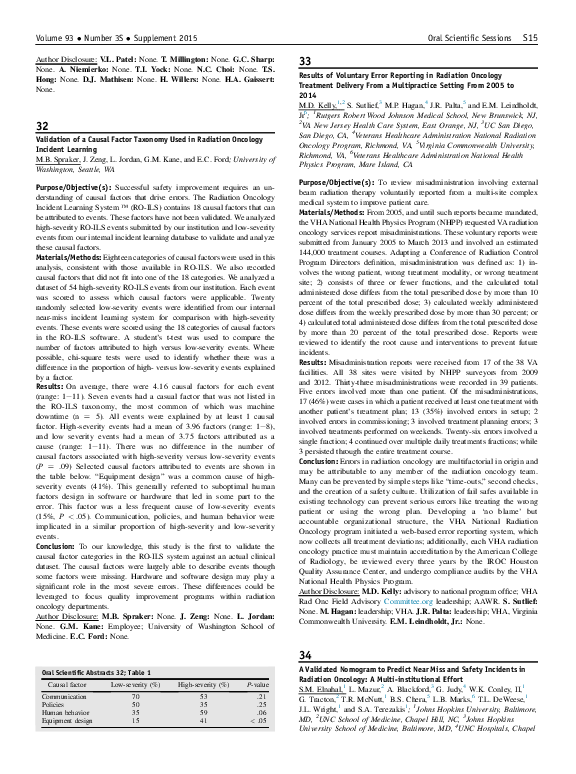 (PDF) Results of Voluntary Error Reporting in Radiation Oncology ...