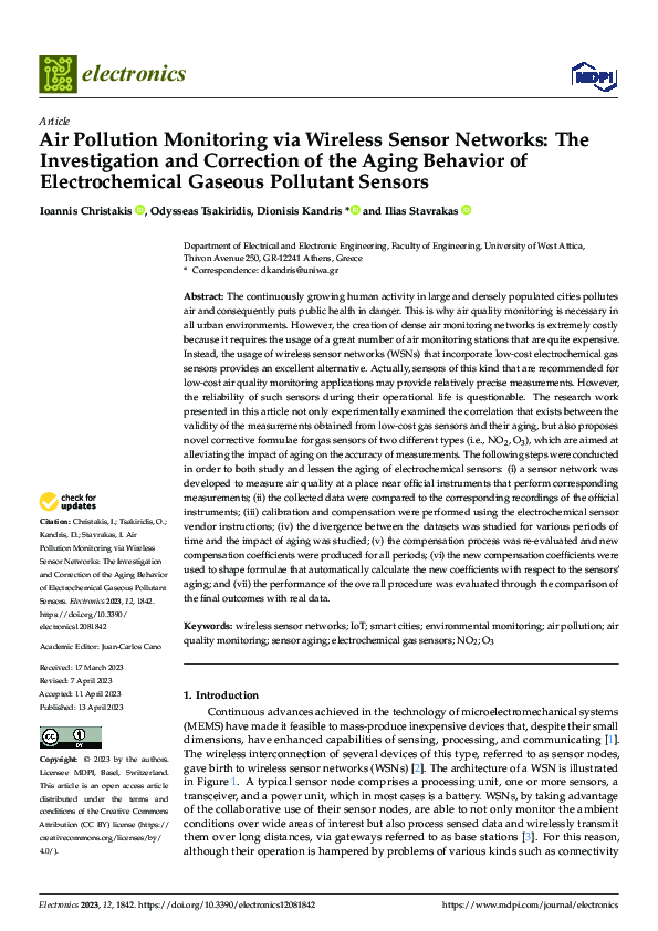 (PDF) Air Pollution Monitoring via Wireless Sensor Networks: The ...