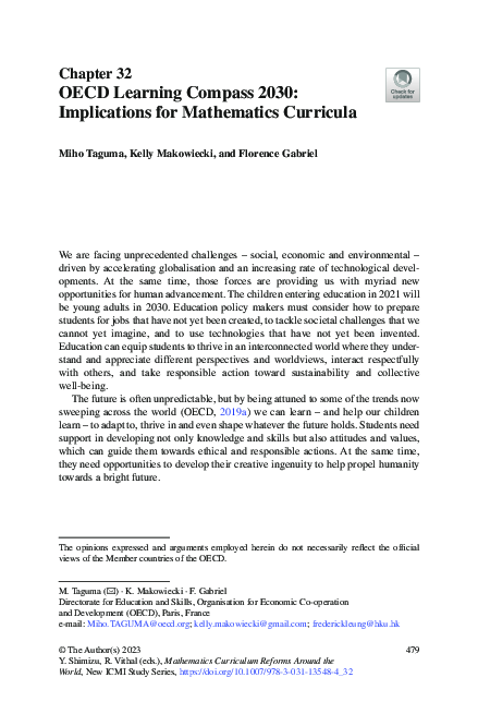 (PDF) OECD Learning Compass 2030: Implications for Mathematics Curricula