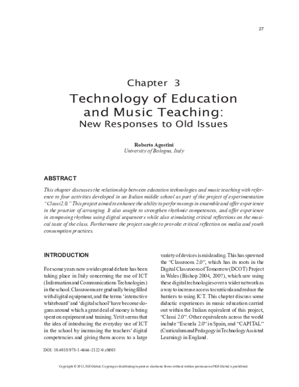 (PDF) Technology of Education and Music Teaching