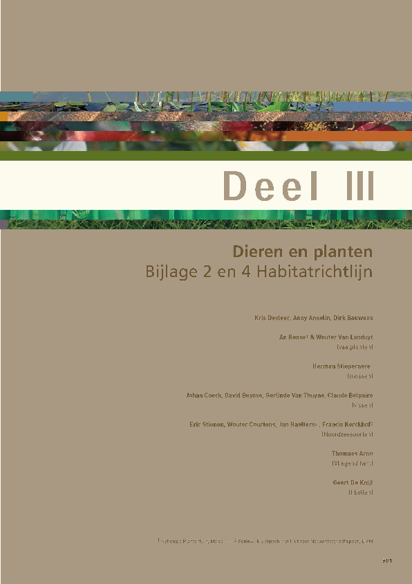 (PDF) Dieren en planten Bijlage 2 en 4 habitatrichtlijn Geert De