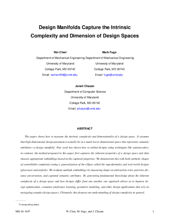 (PDF) Design Manifolds Capture the Intrinsic Complexity and Dimension ...