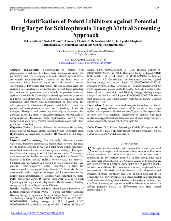 (PDF) Identification of Potent Inhibitors against Potential Drug Target ...