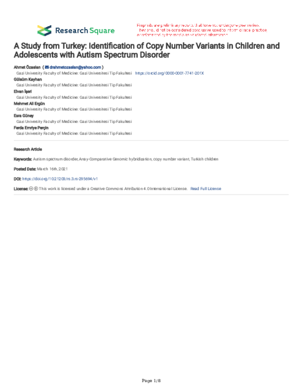 (PDF) 6.1 a Study from Turkey: Identification of Copy Number Variants ...