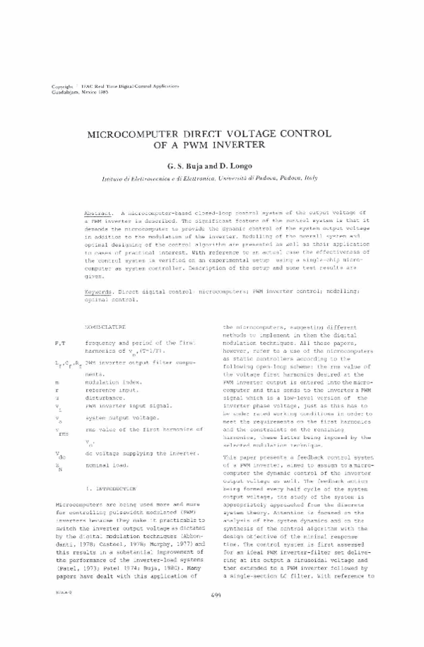 (PDF) Microcomputer Direct Voltage Control of a PWM Inverter