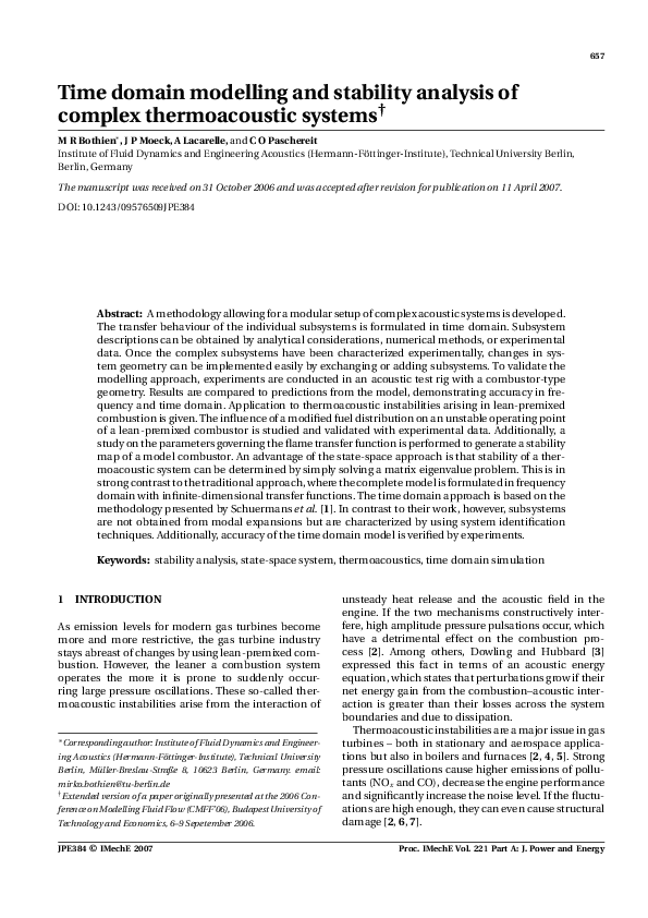 (PDF) Time domain modelling and stability analysis of complex ...