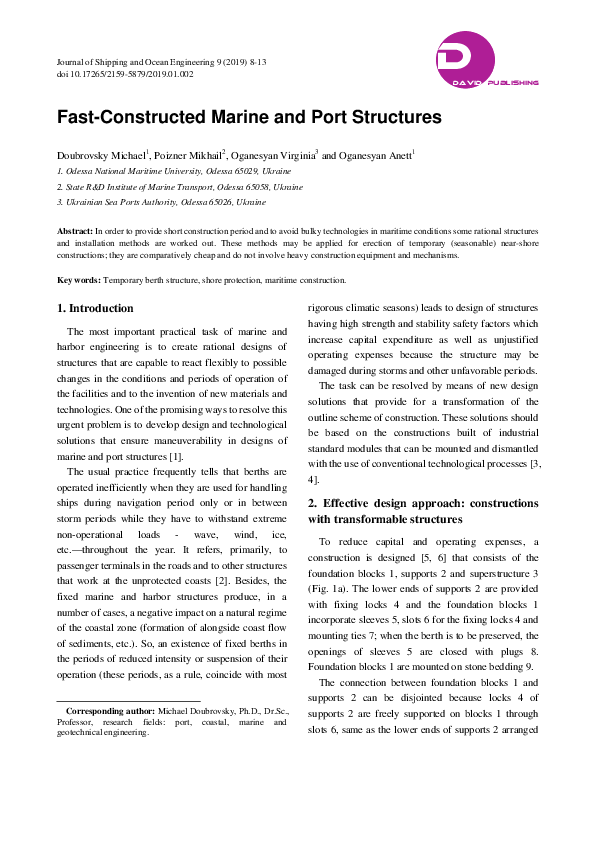 (PDF) Fast-Constructed Marine and Port Structures | Michael Doubrovsky ...