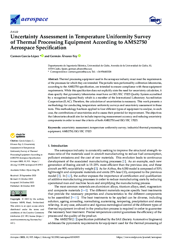(PDF) Uncertainty Assessment in Temperature Uniformity Survey of