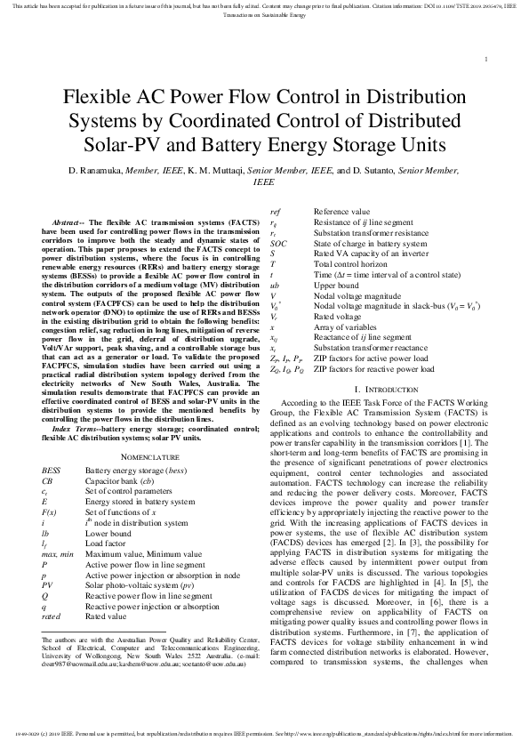 (PDF) Flexible AC Power Flow Control in Distribution Systems by ...