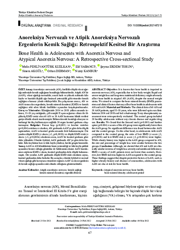 (PDF) Bone Health in Adolescents with Anorexia Nervosa and Atypical ...