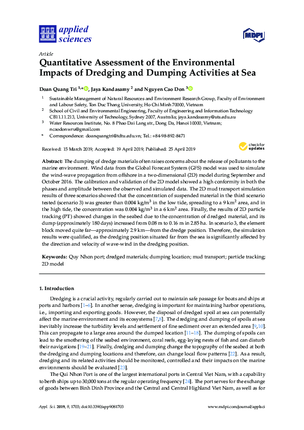 (PDF) Quantitative Assessment of the Environmental Impacts of Dredging ...