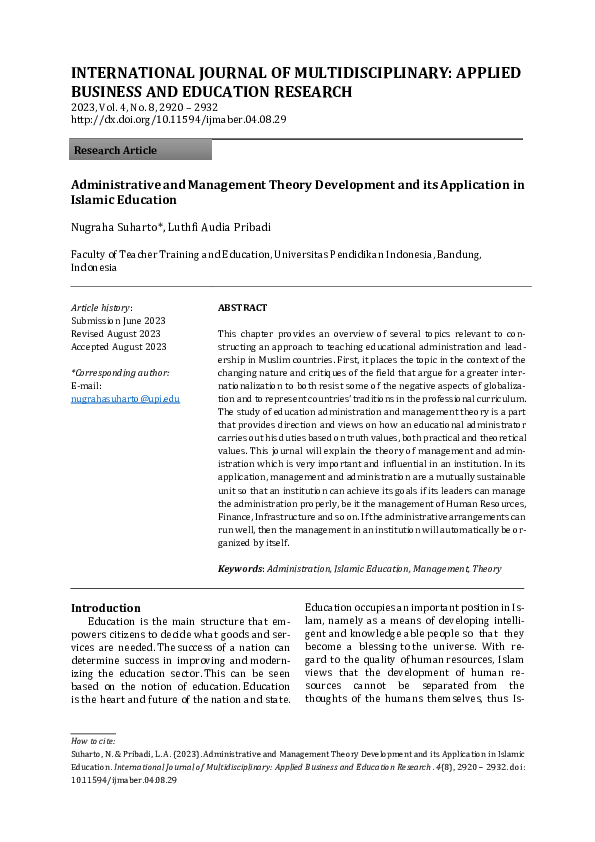 (PDF) Administrative and Management Theory Development and its ...