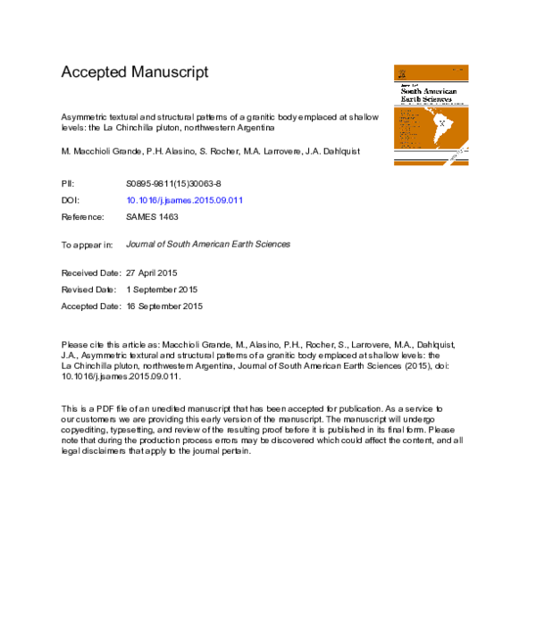 (PDF) Asymmetric textural and structural patterns of a granitic body ...