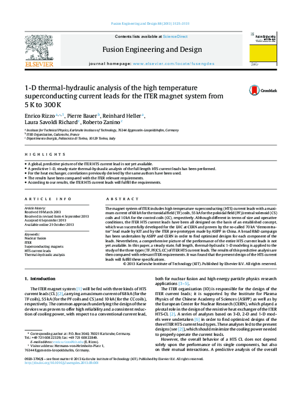 (PDF) 1-D thermal-hydraulic analysis of the high temperature ...