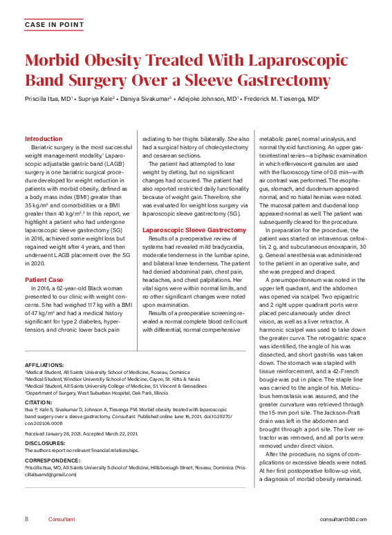 (PDF) Morbid Obesity Treated With Laparoscopic Band Surgery Over a ...