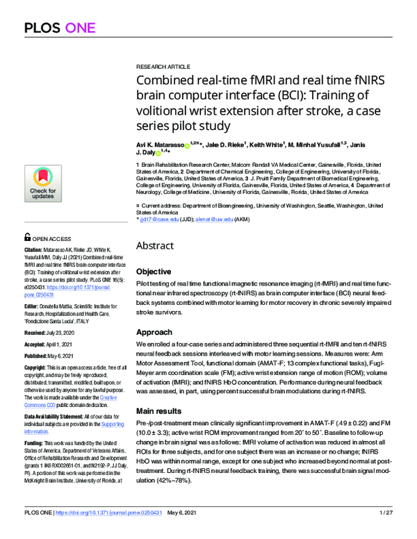 (PDF) Combined real-time fMRI and real time fNIRS brain computer ...