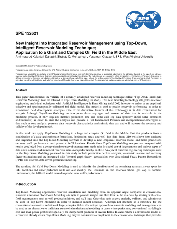 (PDF) New Insight into Integrated Reservoir Management using TopDown