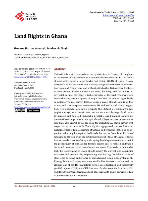 (PDF) Land Rights in Ghana