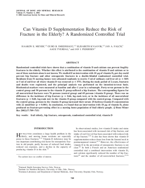 (PDF) Can Vitamin D Supplementation Reduce the Risk of Fracture in the ...