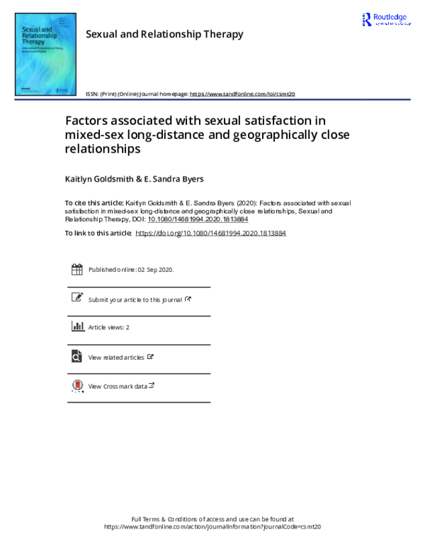 (PDF) Factors associated with sexual satisfaction in mixed-sex long ...