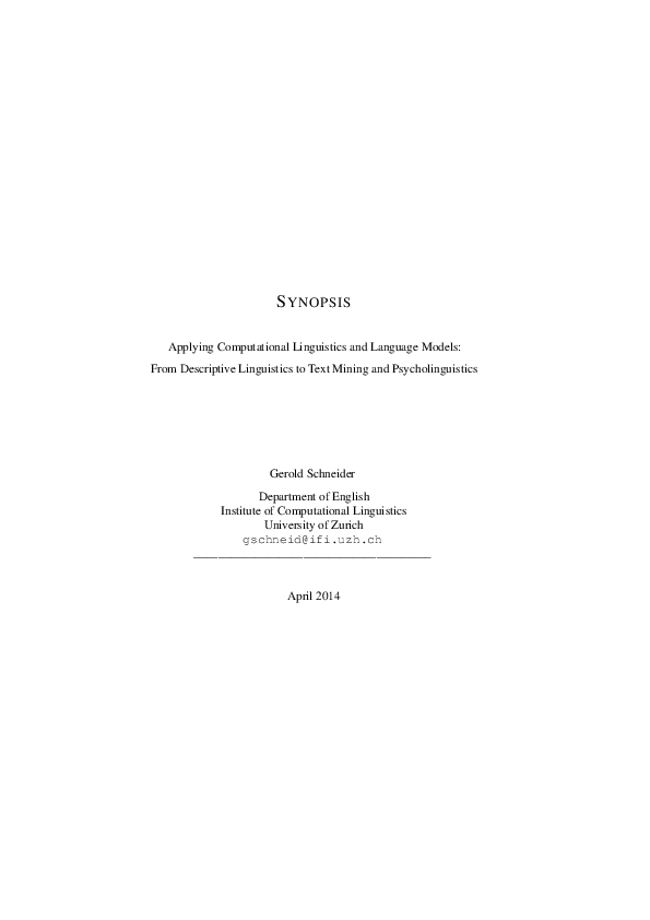 (PDF) Applying Computational Linguistics and Language Models: From ...