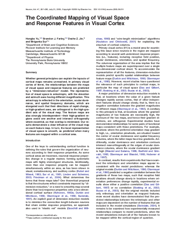 (PDF) The Coordinated Mapping of Visual Space and Response Features in ...