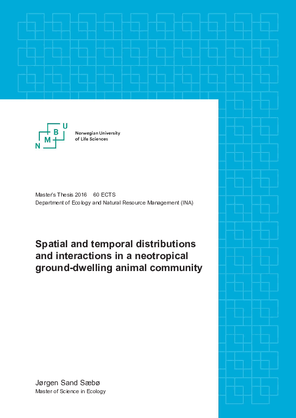 (PDF) Spatial and temporal distributions and interactions in a ...