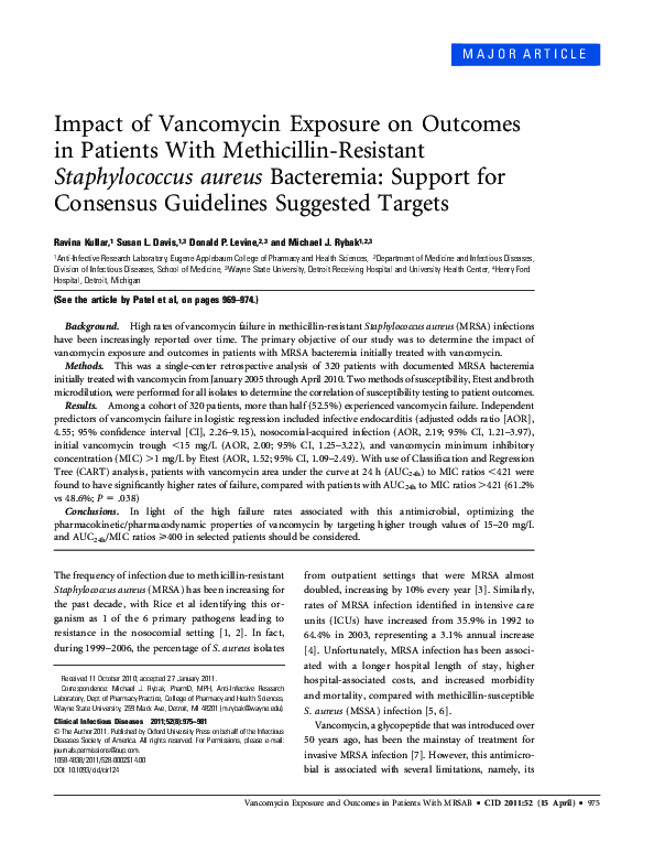 (PDF) Impact of Vancomycin Exposure on Outcomes in Patients With ...